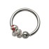 Kugelklemmring aus 316L BCR Chirurgenstahl 1,2 x 10 mm mit Schlangenanhänger und Kristallaugen