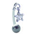 Bauchnabel Piercing mit PTFE-Stab, 1.6x12mm mit klarem Kristall-Stern