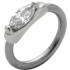 Front Closure Ring mit 925 Sterling Silber Verschluß und  ovalem Swarovski Kristall