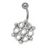 Bauchnabelpiercing mit einem Retro-Design aus 925 Silber 1.6x6mm / 1.6x8mm / 1.6x10mm / 1.6x12mm / 1.6x14mm