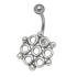 Bauchnabelpiercing mit einem Retro-Design aus 925 Silber 1.6x6mm / 1.6x8mm / 1.6x10mm / 1.6x12mm / 1.6x14mm