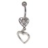 Bauchnabelpiercing mit einem Retro-Herz-Design aus 925 Silber 1.6x6mm / 1.6x8mm / 1.6x10mm / 1.6x12mm / 1.6x14mm