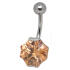 Bauchnabelpiercing 1.6x10mm mit spektakul&auml;rer, achteckiger Zirkonie