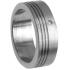 Titan Ring mit Diamant mattiert 3 seitliche Rillen und poliert
