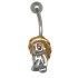 Bauchnabelpiercing mit einem Zombie Design blonder Punker 1.6x10mm