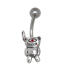 Bauchnabelpiercing mit einem Zombie Teddy Halloween, 1.6x10mm