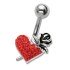 Bauchnabel Piercing Motiv Herz mit Rose
