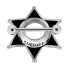 Nipple piercing shield 925 silver sheriff star motif