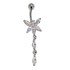 Bauchnabel Piercing - Schmetterling aus Sterling Silber mit Zirkonien-Fl&uuml;geln, Farbe w&auml;hlbar