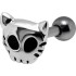 316L Helix Ohrpiercing 1.2x6 mit Zombie-Tierschädel in 925 Sterling Silber