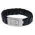 Echtlederarmband schwarz , geflochtet mit 316L Edelstahl Magnetverschluss und individueller Gravur