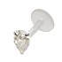 Bioplast Stecklabret mit kleinem Kristall, crystal, 1.2x6mm / 1.2x8mm / 1.2x10mm