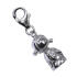 Anh&auml;nger f&uuml;r Armband oder Kette aus 925 Silber Kokeshi-Puppe 09 / Motiv Blume