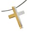 Anhänger Kreuz zweiteilig Silber, vergoldet &amp; glänzend