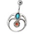 Bauchnabelpiercing American Indian 1.6x10mm mit Halbedelsteinen