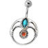 Bauchnabelpiercing American Indian 1.6x10mm mit Halbedelsteinen