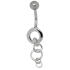 Piercing gebogen Bauchnabel mit beweglichen Design, kleine Anh&auml;nger