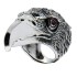 Massiver Ring aus 925 Sterling Silber, oxidiert. Motiv Raubvogel
