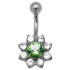 Bauchnabelpiercing in Bl&uuml;tenform mit Swarovski Kristallen 1.6x10mm - unsere Luxus-Bl&uuml;te! Titan