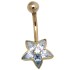 9 Karat Gold Bauchnabelpiercing Stern crystal