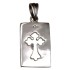 Anhänger aus 925 Sterling Silber, KREUZ-Aussparung in flachem Rechteck