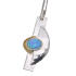 Feines Collier  OPP02 aus 925 Sterling Silber teilweise vergoldet mit synthetischem Opal - hellblau
