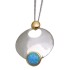 Feines Collier OPP05 aus 925 Sterling Silber teilweise vergoldet mit synthetischem Opal - hellblau