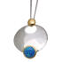 Anh&auml;nger aus 925 Sterling Silber mit Opal-Imitat-Einsatz - dunkelblau