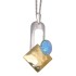 Feines Collier OPP03  aus 925 Sterling Silber teilweise vergoldet mit synthetischem Opal - hellblau