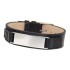 Der Klassiker der Identity-Armbänder: Schmales Lederarmband mit Gravurplatte Edelstahl, unisex