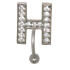 Bauchnabelbanane im ABC-Design mit gefassten Zirko, 1.6x6mm / 1.6x8mm / 1.6x10mm / 1.6x12mm / 1.6x14mm