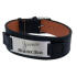 Lederarmband schwarz mit einer Stahlplatte und indivudueller Gravur