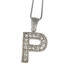 ABC-Anh&auml;nger   P , 925 Sterling Silber + gesetzte Zirkonien