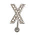 Bauchnabel K&ouml;rperschmuck Piercing im ABC-Design mit gefassten Zirkonien X, 1.6x6mm / 1.6x8mm / 1.6x10mm / 1.6x12mm / 1.6x14mm