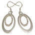Ohrh&auml;nger oval 925 Silber, kleine klare Kristalle