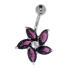 Bauchnabelpiercing Bl&uuml;te mit Navetten-Bl&auml;ttern