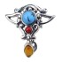 Bauchnabelpiercing American Indian 1.6x10mm mit Halbedelsteinen und einem kleinen Anhänger