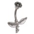 Piercing gebogen Bauchnabel im Blumen Motiv 428