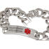 Schweres Medi-Armband aus Edelstahl mit Äsculap-Stab und individueller Gravur