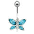 Bauchnabel Piercing mit 925  Silber Schmetterlings Motiv 475