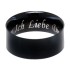 Edelstahlring glatt und schwarz PVD beschichtet 8mm breit mit individueller Gravur