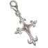 Charm-Anh&auml;nger Kreuz mit Fleur de Lys-Spitzen zum einh&auml;ngen in ein Bettelarmband