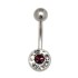 Bauchnabelpiercing aus 316L Stahl mit Kristallen in einer Epoxidmasse