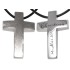 Edelstahlanhänger Kreuz groß und wunderbar, gebürstet mit individueller Gravur auf der Rückseite  46cm / 54cm