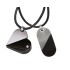 Stainless steel pendant heart convertible - black-silver
