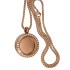 Rundes Medaillon Anhänger KLEIN Edelstahl PVD rose gold beschichtet mit Kristallen