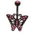 Bauchnabelpiercing BLACK BUTTERFLY  schwarz Chirurgenstahl 1.6x10mm