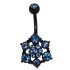 Bauchnabelpiercing BLACK STAR schwarz Chirurgenstahl Kristallsteinen 1.6x10mm