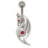 Bauchnabelpiericning mit 925 Silber Drachen Design und Kristallen
