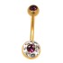 Bauchnabelpiercing aus 316L Stahl mit einer 2 Micron PVD Goldbeschichtung